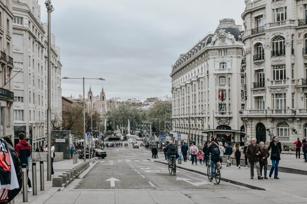 people walking on road